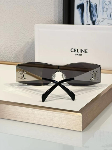 Elegant and Stylish Rectangular-Frame Gold/Silver-Tone Sunglasses