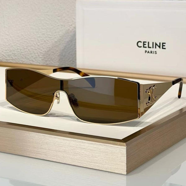 Elegant and Stylish Rectangular-Frame Gold/Silver-Tone Sunglasses