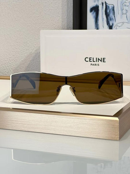 Elegant and Stylish Rectangular-Frame Gold/Silver-Tone Sunglasses