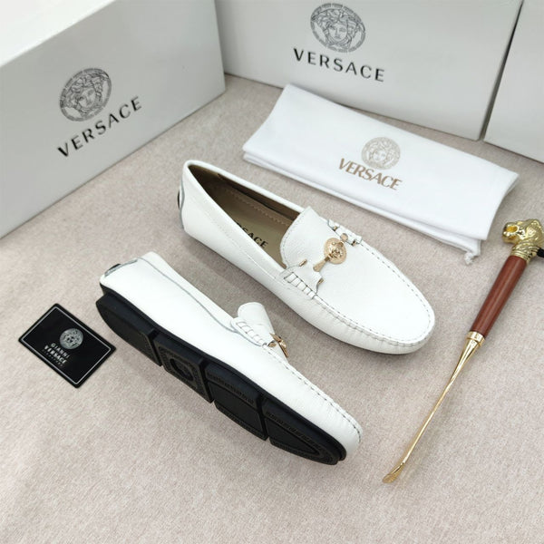 Exclusive White Signature Loafers