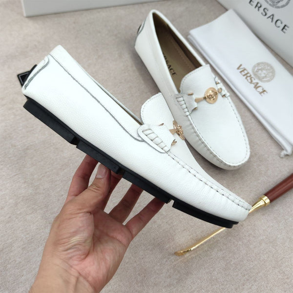 Exclusive White Signature Loafers