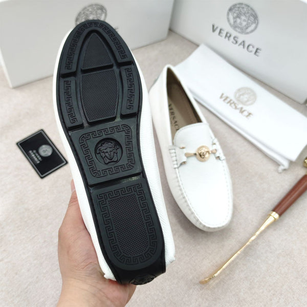 Exclusive White Signature Loafers