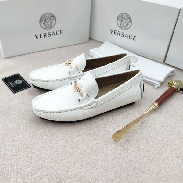 Exclusive White Signature Loafers