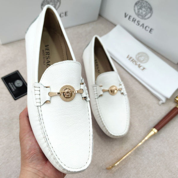 Exclusive White Signature Loafers