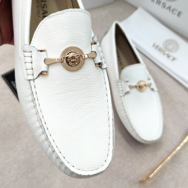 Exclusive White Signature Loafers