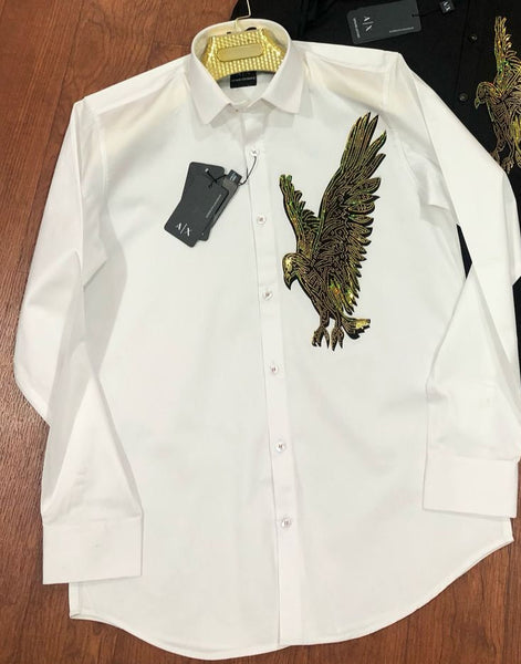 Luxury Embellished Eagle  Shirt