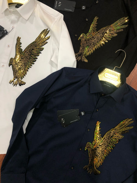 Luxury Embellished Eagle  Shirt