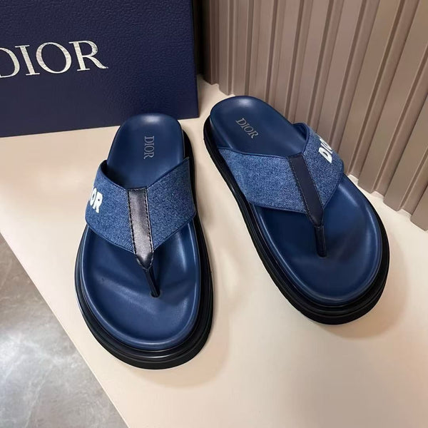Imported Blue  Denim  Embroidery Logo Sandal