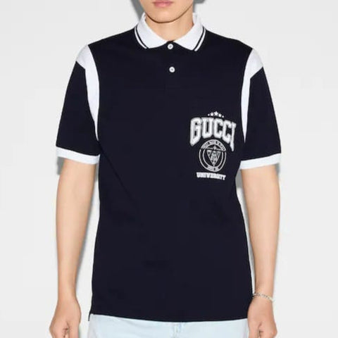 Branded Piquet Polo Shirt With Print