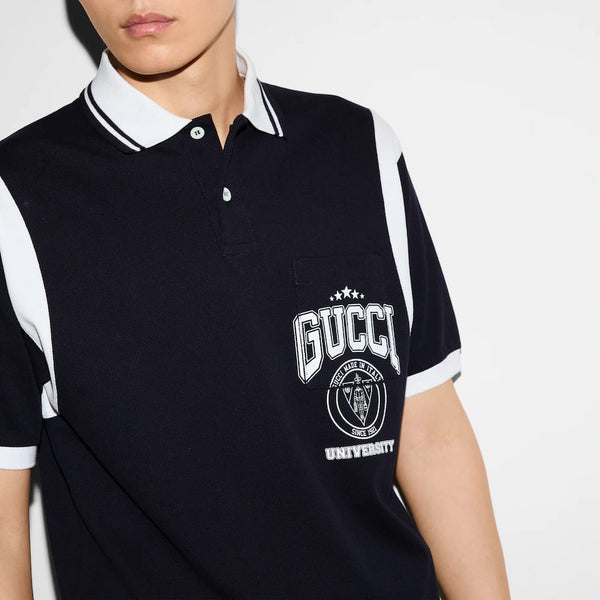 Branded Piquet Polo Shirt With Print