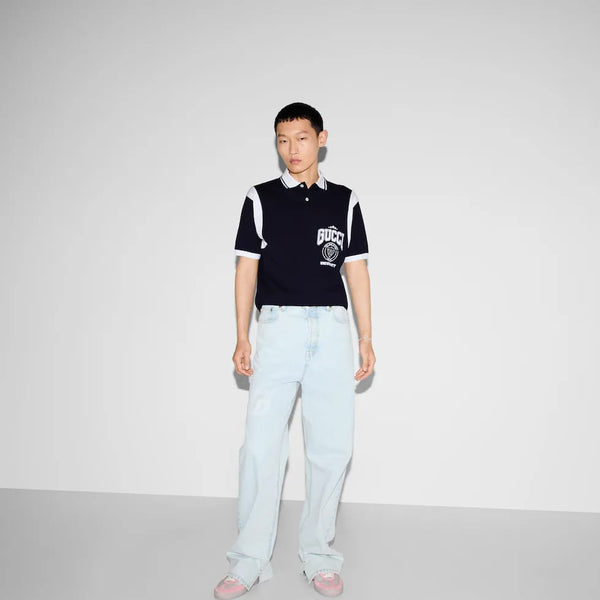 Branded Piquet Polo Shirt With Print