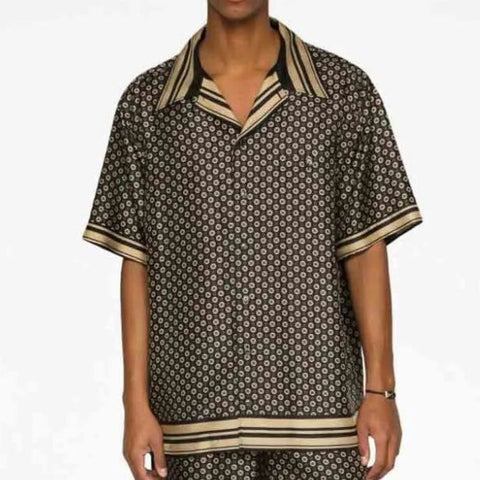 Premium Short Silk Button-up Shirt