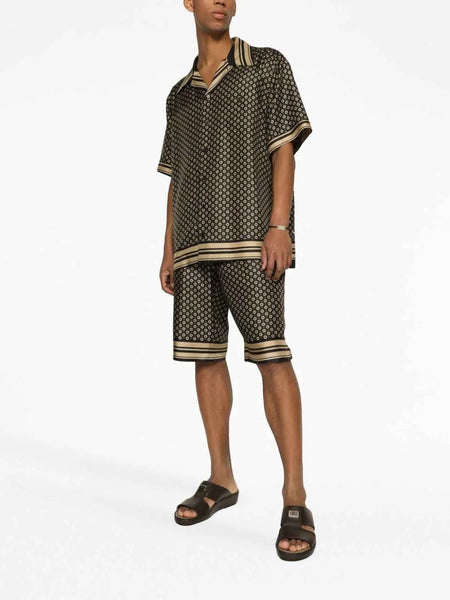 Premium Short Silk Button-up Shirt