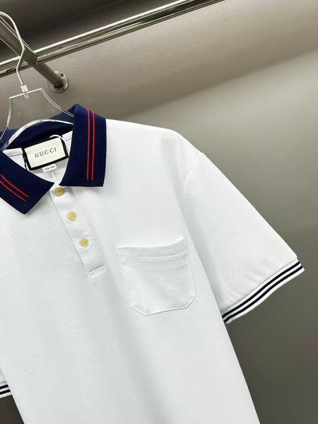 Premium White   Piquet Polo with Interlocking GG T-shirt