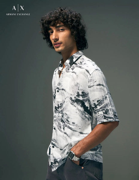 Abstract Print  Half Sleeve Shirt