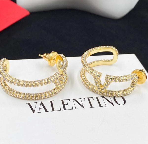 Luxury Embellished V  Earrings