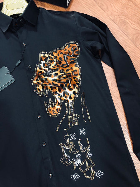 Luxury Tiger Embellished Shirt