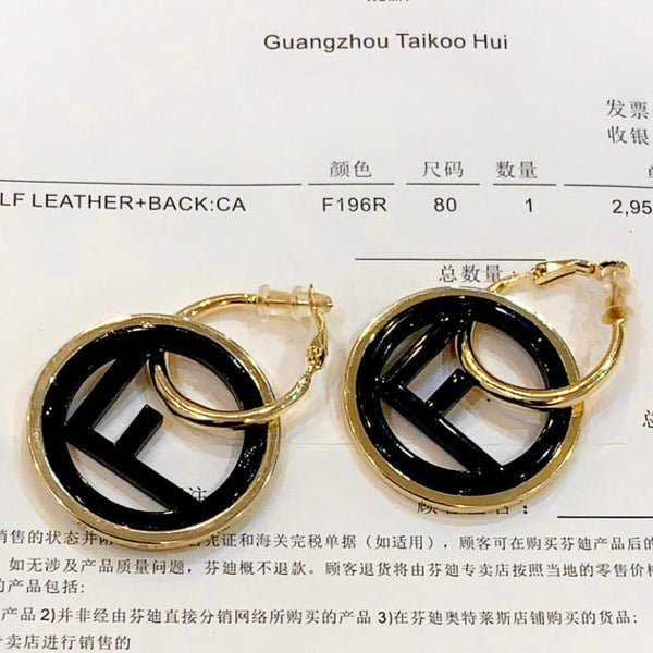 Premium Gold Tone  FF Hookup Earrings