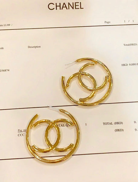 Women’s Gold-Tone CC Hookup Earrings Chic, Trendy & Luxurious Finish