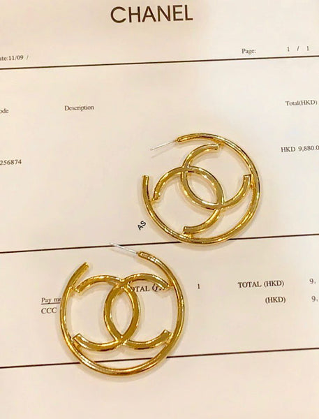 Women’s Gold-Tone CC Hookup Earrings Chic, Trendy & Luxurious Finish