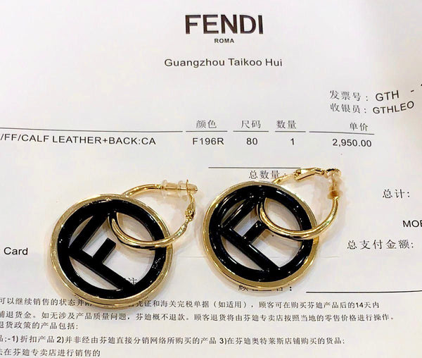 Premium Gold Tone  FF Hookup Earrings