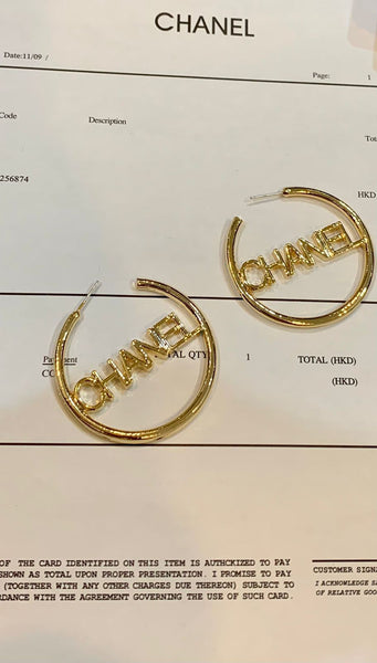 Women’s Gold-Tone CC Hookup Earrings Chic, Trendy & Luxurious Finish