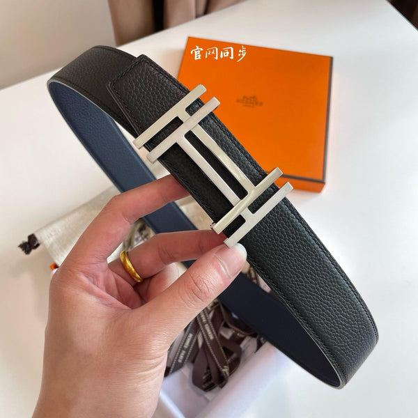 Branded   H Au Carre Belt Buckle & Reversible Leather  Belt