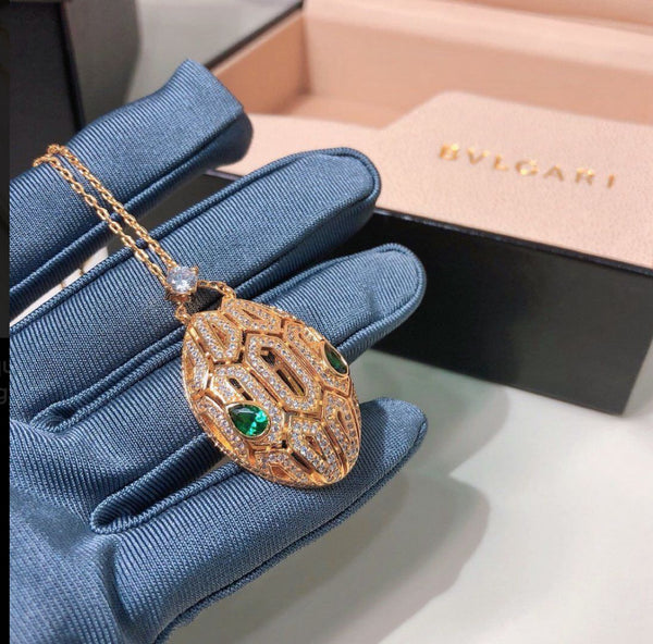 Premium Serpent Pendant Set in Rose Gold Finish