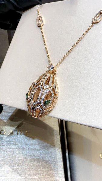 Premium Serpent Pendant Set in Rose Gold Finish