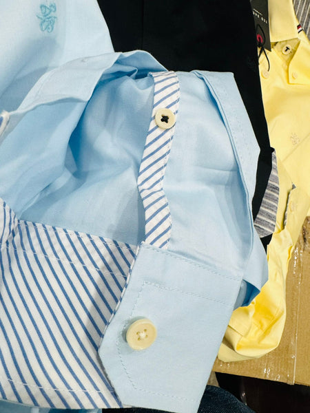 Men Solid Shirt With Printed Undercollar