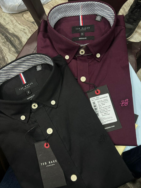 Men Solid Shirt With Printed Undercollar