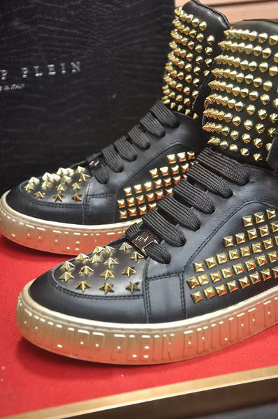 Nappa Leather Mid-Top Sneakers Studs