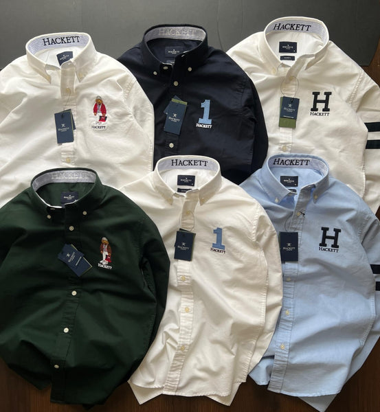 Premium Men Striped Heritage Logo Shirt