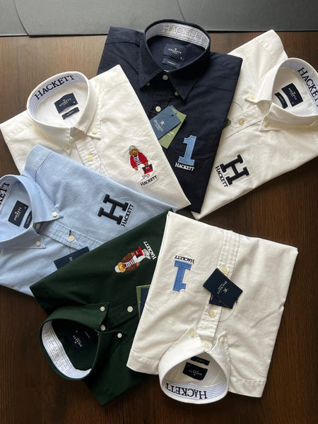 Premium Men Striped Heritage Logo Shirt