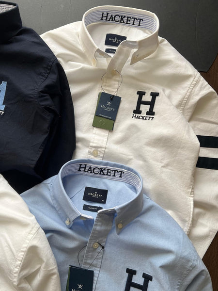 Premium Men Striped Heritage Logo Shirt