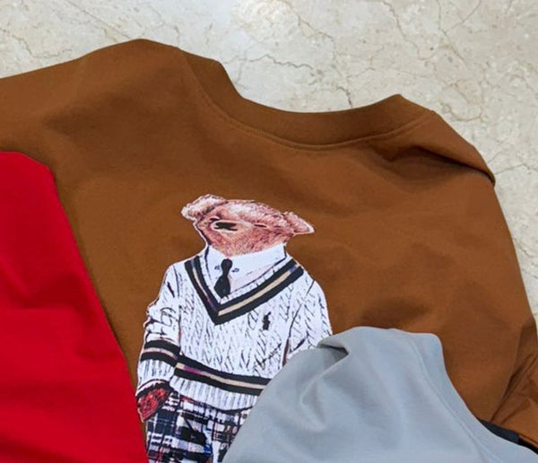 Premium  Round Neck Printed   Bear T-shirt