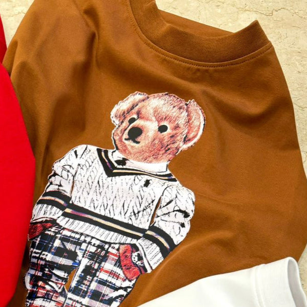 Premium  Round Neck Printed   Bear T-shirt