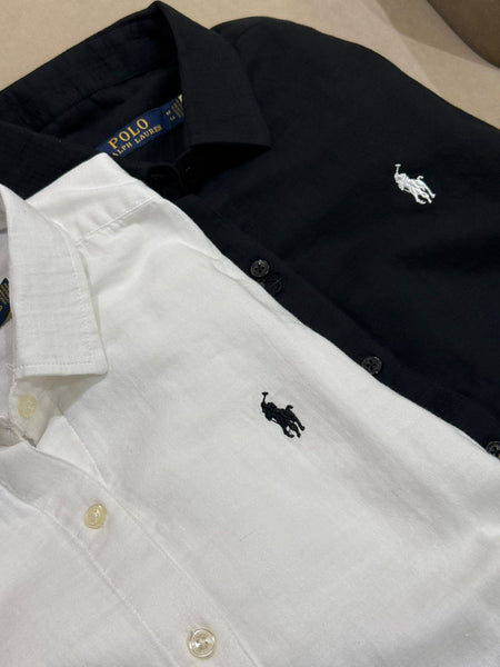 Premium Signature Logo Shirt for Women Classic Collar, Full Sleeve