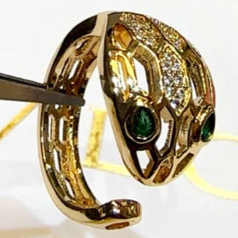 Luxury Snake Head Gold Tone Ring