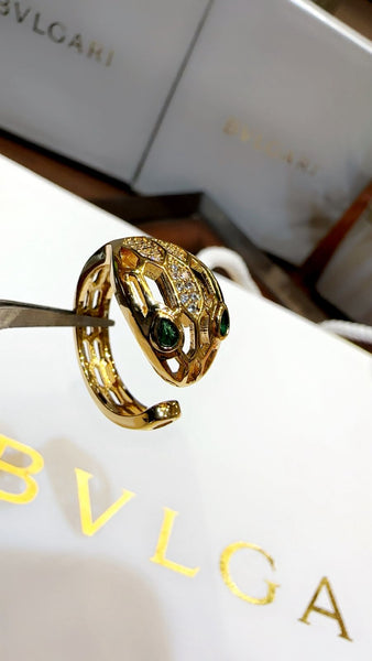 Luxury Snake Head Gold Tone Ring