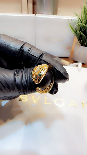 Luxury Snake Head Gold Tone Ring