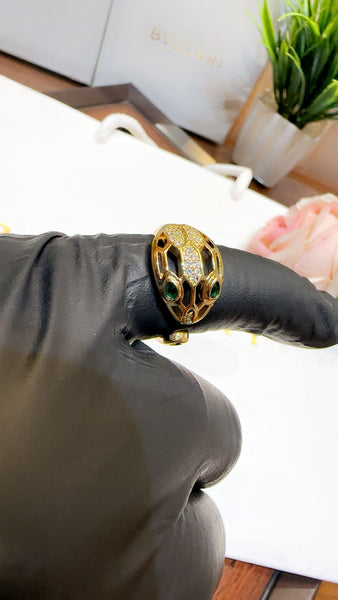 Luxury Snake Head Gold Tone Ring