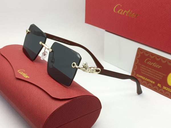 Premium Square Panther Initial Sunglasses for Men Bold & Stylish