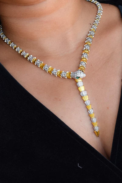Platinum Plated Designer Necklace With Matching Earrings