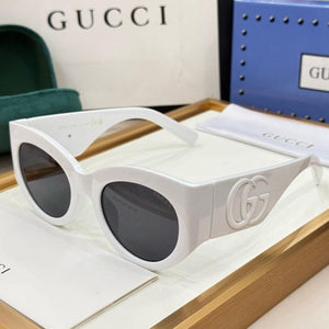 Premium  Women’s Ivory Cat-Eye Sunglasses with Oversized GG Logo
