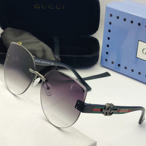 Oversized Rimless Gradient Sunglasses with Signature Web & GG Logo