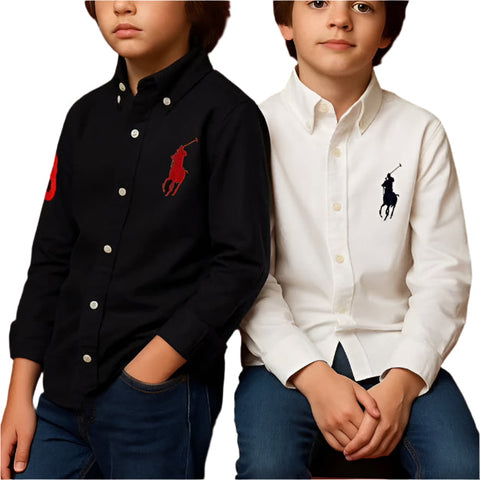 Premium Big Pony Kids' Full-Sleeve Shirts  Classic Iconic Style for Boys