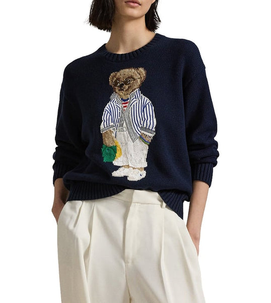 Polo Bear Cotton Crewneck Jumper