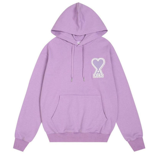 Lavender Hoodie with Heart-A Chest Logo
