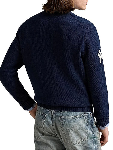 Premium  Polo Bear Yankees Knit Sweater  Navy Baseball Edition